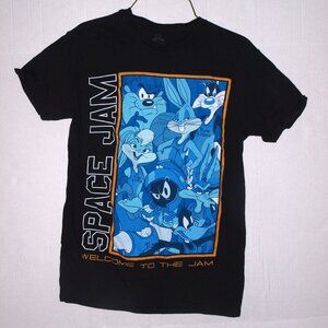 Space Jam Black Unisex Short- Sleeve T-Shirt Size Small